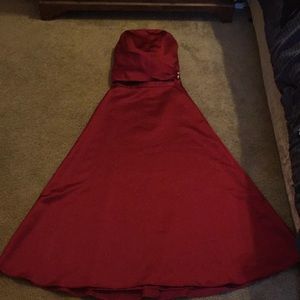 Scarlett Red Alfred Angelo Two Piece Formal Gown.